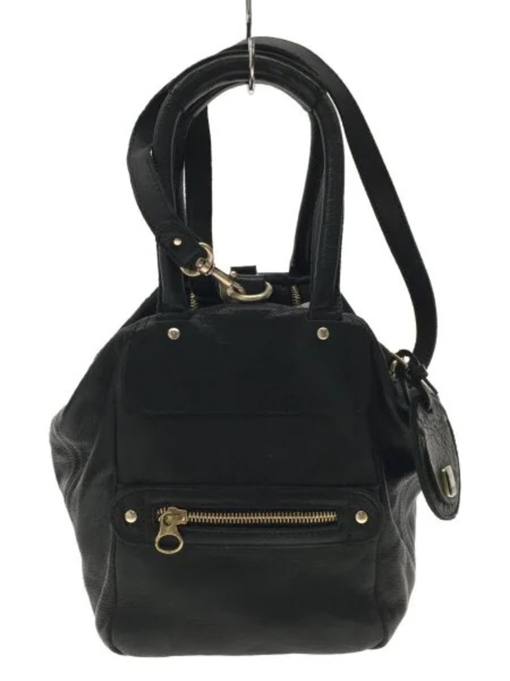 See By Chloe Black Leather Satchel with Gold Hardware